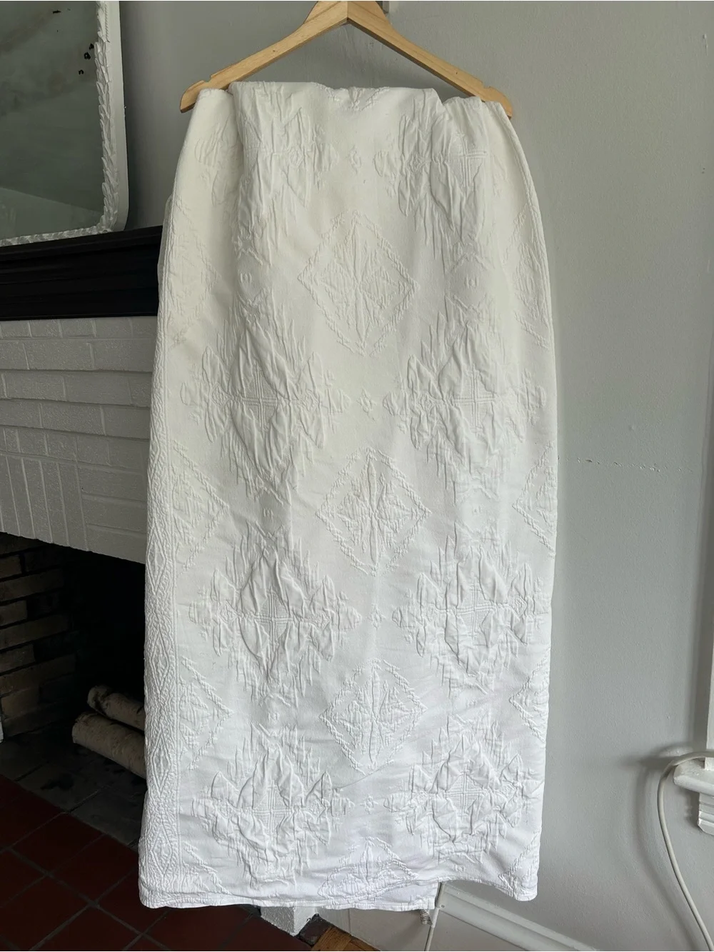 Ralph Lauren Matelasse White Quilted Bedspread Size Full